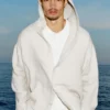 Linen Days Hoodie met knoopsluiting - Bone