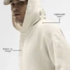 Linen Days Hoodie met knoopsluiting - Bone