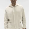 Linen Days Hoodie met knoopsluiting - Bone
