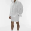 Linen Days Hoodie met knoopsluiting - Wit