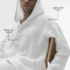 Linen Days Hoodie met knoopsluiting - Wit