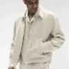 Linen Days-jas met doorlopende rits – Bone