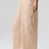 Linen Getaway Cargo-broek met wijde pijpen - Macadamia