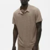 Linnen jersey Coastal polo met korte mouwen - Gravel