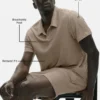 Linnen jersey Coastal polo met korte mouwen - Gravel