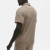 Linnen jersey Coastal polo met korte mouwen - Gravel