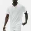 Linnen jersey Coastal polo met korte mouwen - Wit