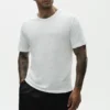 Linnen jersey Coastal T-shirt met korte mouwen - White