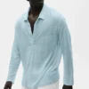 Linnen jersey Coastal trui met lange mouwen - Seaside Blue