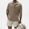 Linnen jersey Coastal truie met lange mouwen - Gravel