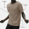 Linnen jersey T-shirt met korte mouwen in kuststijl - Gravel