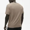 Linnen jersey T-shirt met korte mouwen in kuststijl - Gravel