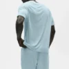 Linnen jersey T-shirt met korte mouwen in kuststijl - Seaside Blue
