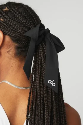 Love Knots Tie Scrunchie – Zwart