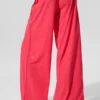Luchtige broek met wijde pijpen (lang) - Candy Red