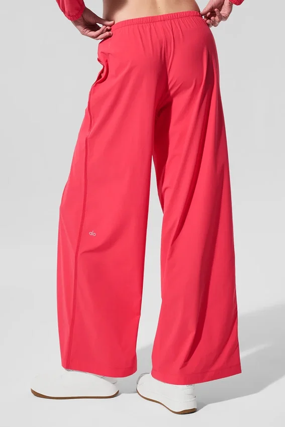 Luchtige broek met wijde pijpen (lang) - Candy Red