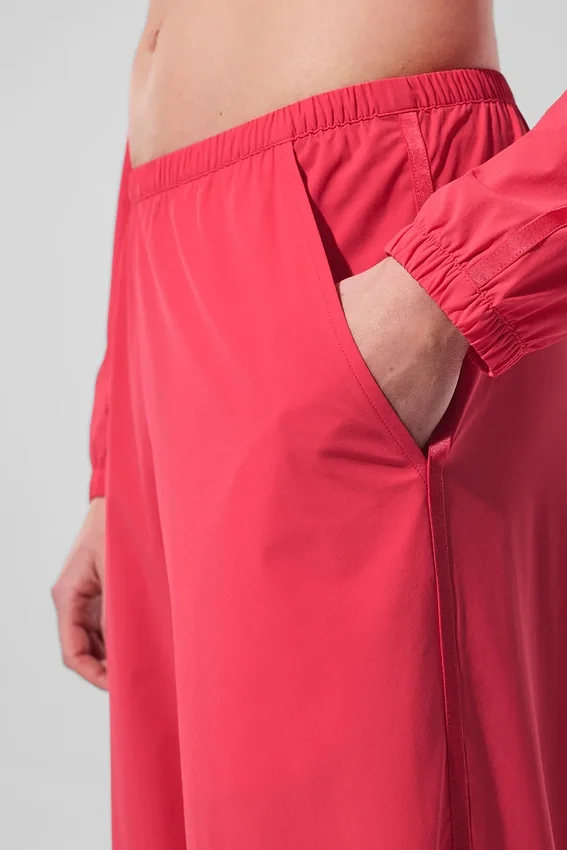 Luchtige broek met wijde pijpen (lang) - Candy Red