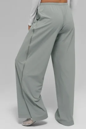 Luchtige broek met wijde pijpen (lang) – Lunar Grey