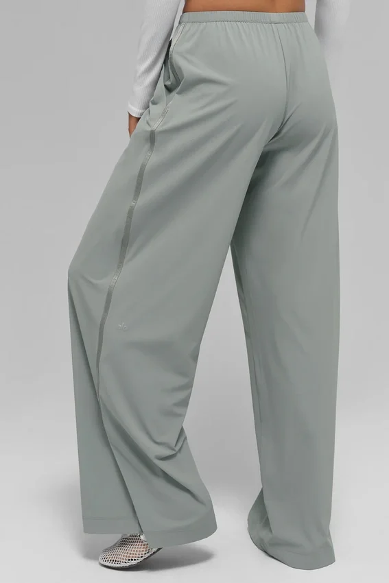 Luchtige broek met wijde pijpen (lang) - Lunar Grey