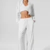 Luchtige broek met wijde pijpen (lang) - White