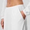 Luchtige broek met wijde pijpen (lang) - White