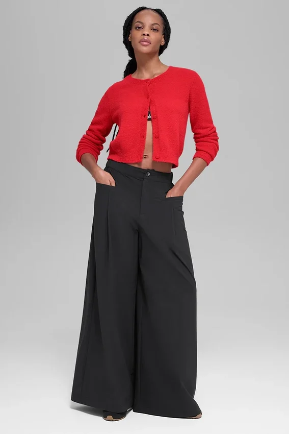 Main Act broek met wijde pijpen - Zwart