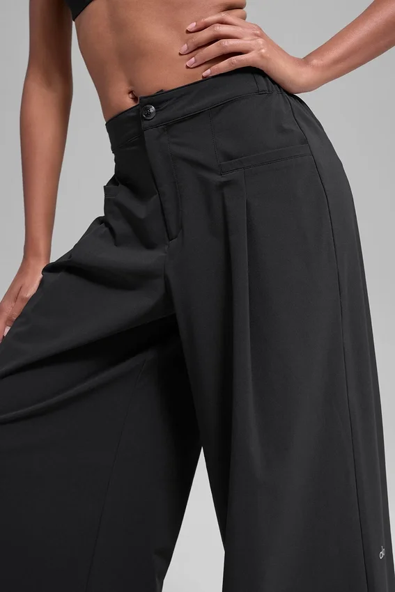 Main Act broek met wijde pijpen - Zwart