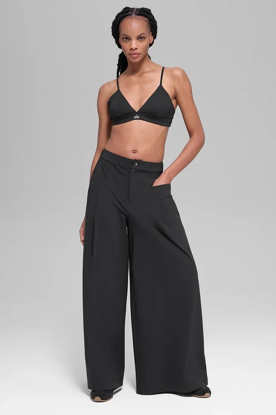 Main Act broek met wijde pijpen - Zwart