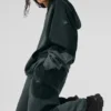 Make Waves Hoodie - Charcoal Green Tonal