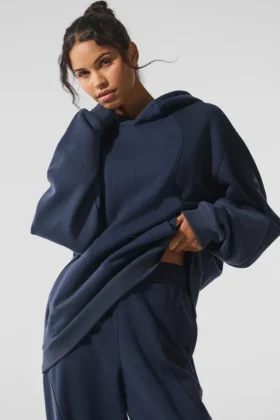Make Waves-hoodie - marineblauw in dezelfde kleur