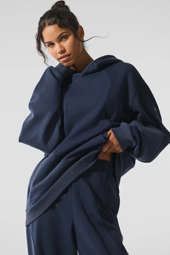 Make Waves-hoodie - marineblauw in dezelfde kleur