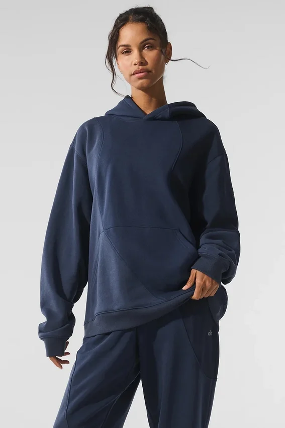 Make Waves-hoodie - marineblauw in dezelfde kleur