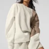 Make Waves trui met ronde hals - ivoor/beige/grijs