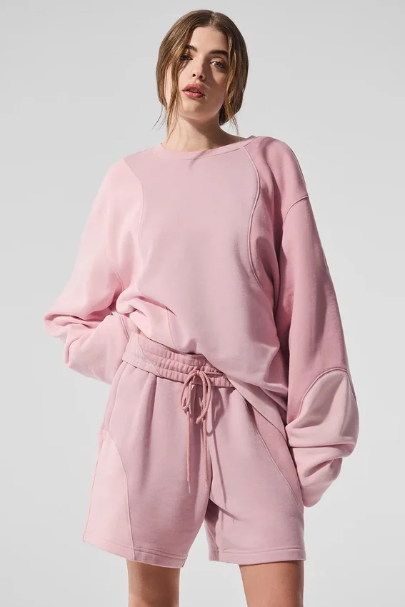 Make Waves trui met ronde hals - Sunset Pink Tonal