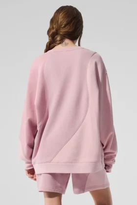 Make Waves trui met ronde hals – Sunset Pink Tonal