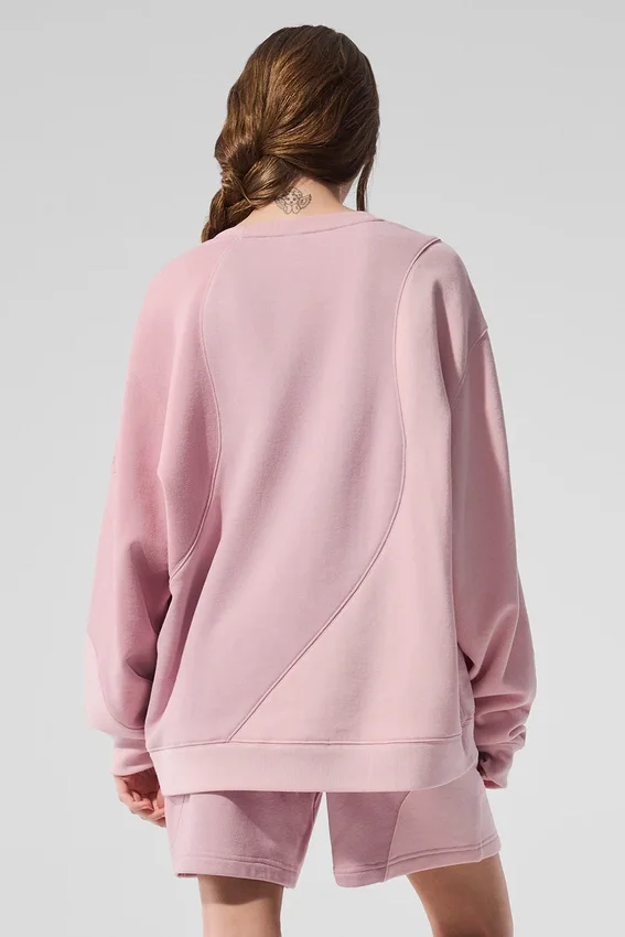 Make Waves trui met ronde hals - Sunset Pink Tonal