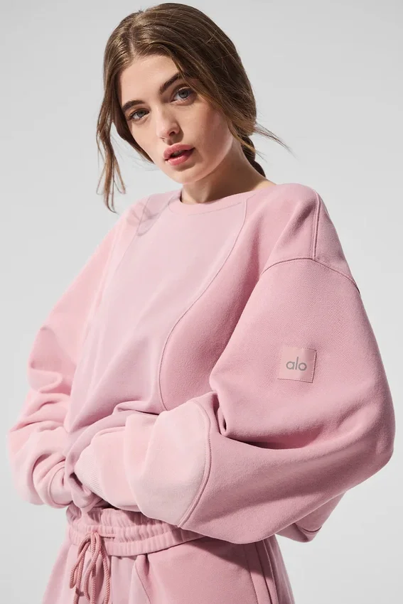 Make Waves trui met ronde hals - Sunset Pink Tonal