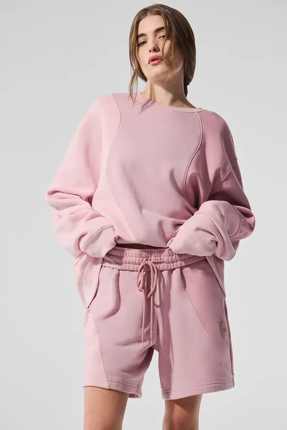 Make Waves trui met ronde hals - Sunset Pink Tonal