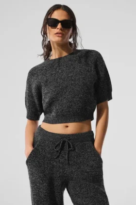 Marl-trui met korte mouwen – Black Marl
