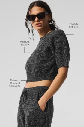Marl-trui met korte mouwen – Black Marl