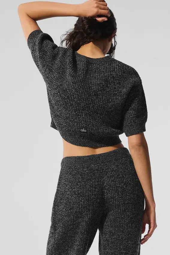 Marl-trui met korte mouwen – Black Marl