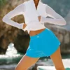 Match Point-korte broek - azuurblauw