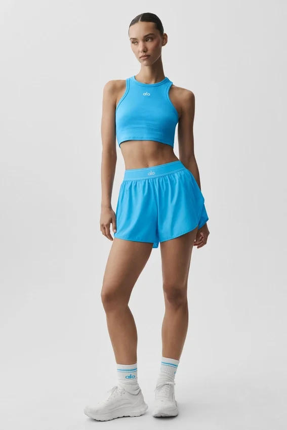 Aspire-tanktop - Azuurblauw/Wit