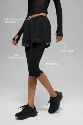 Mesh Front Runner 2-in-1-korte broek – Zwart