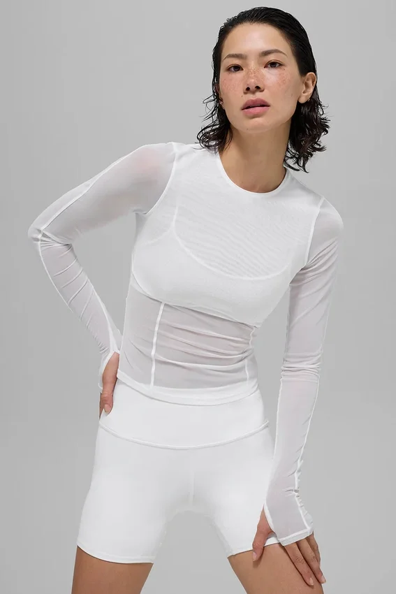 Mesh Winter Twilight met lange mouwen - Wit