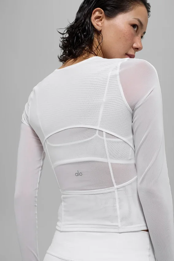 Mesh Winter Twilight met lange mouwen - Wit