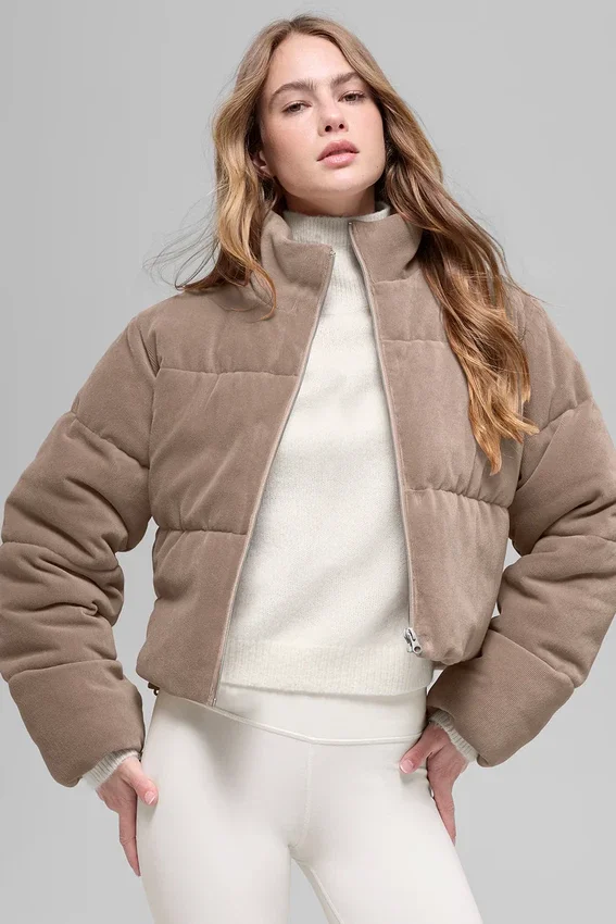 Micro-corduroy Dreamy Puffer - Chai Latte