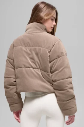 Micro-corduroy Dreamy Puffer – Chai Latte