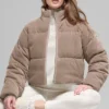 Micro-corduroy Dreamy Puffer - Chai Latte