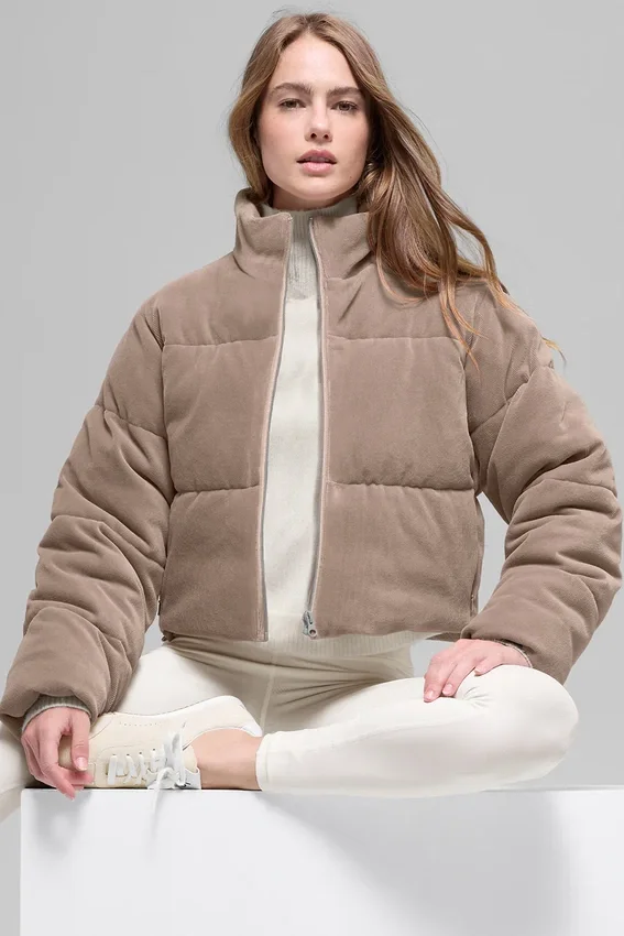 Micro-corduroy Dreamy Puffer - Chai Latte